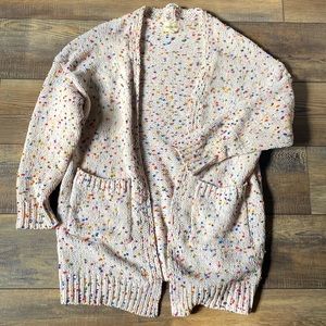 LALA Factory Cream Confetti Grandpa Sweater/Cardigan Size Medium